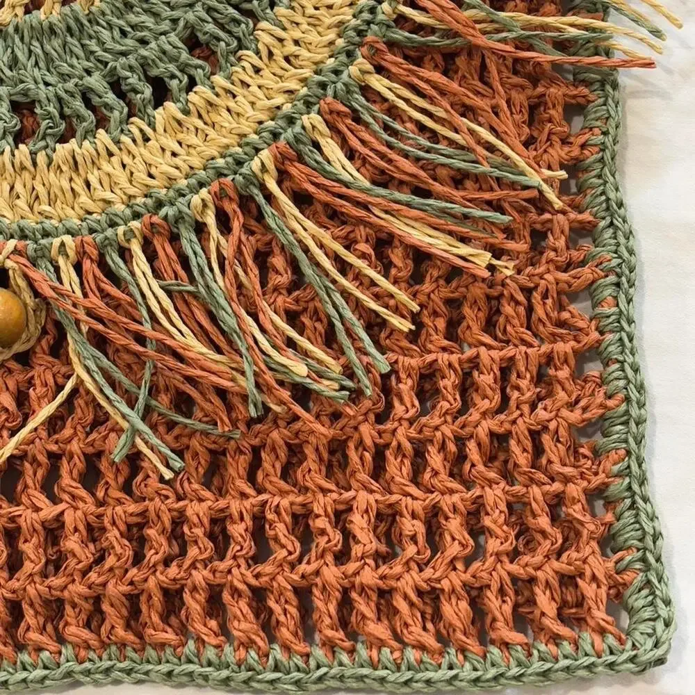 Multicoloured Crochet Bag with Fringe(Handmade) - Picture 4 of 7